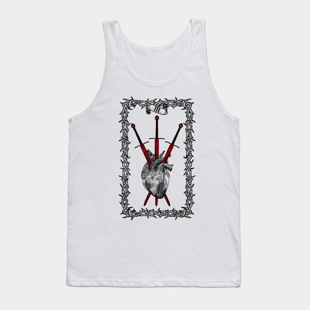 Three of Swords Tank Top by FDbones